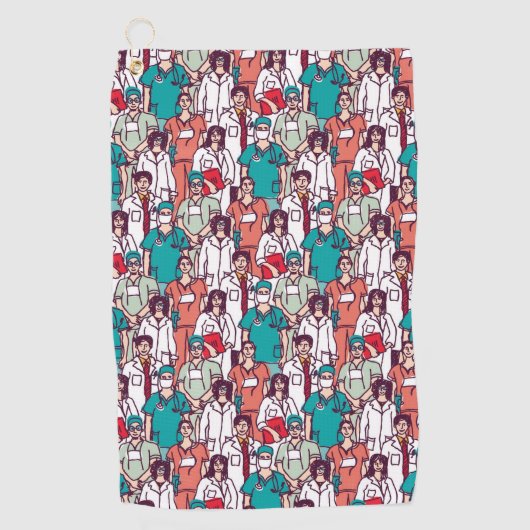 Doktor & Chirurg-Muster Golfhandtuch (Vorderseite)