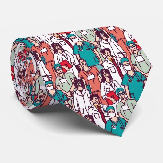 Doktor & Chirurg-Muster Krawatte (Gerollt)