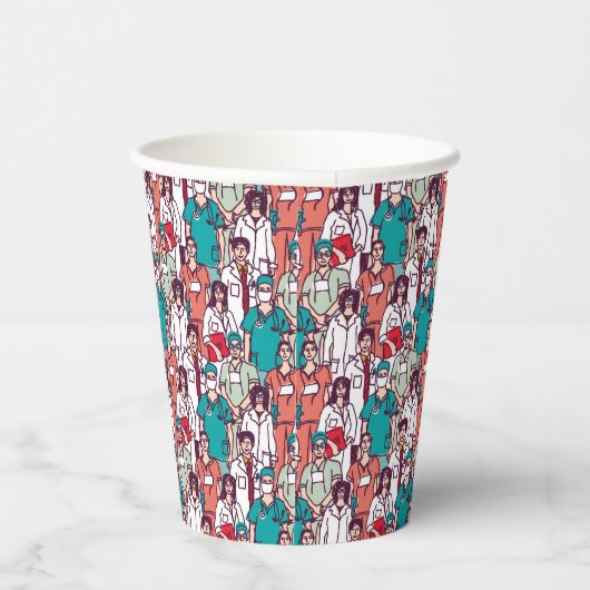 Doktor & Chirurg-Muster Pappbecher (Rechts)