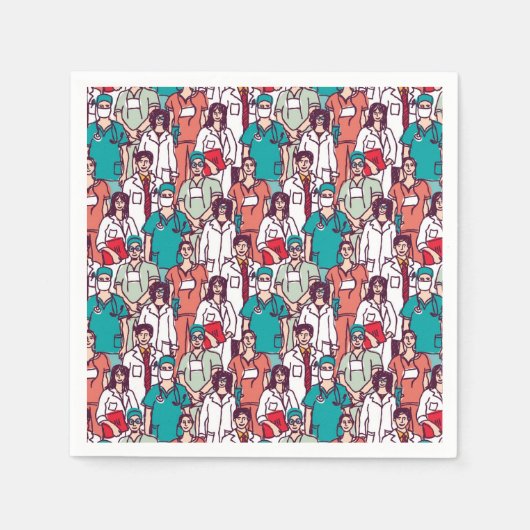 Doktor & Chirurg-Muster Serviette (Vorderseite)