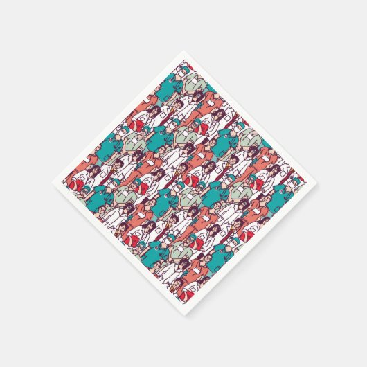 Doktor & Chirurg-Muster Serviette (Ecke)