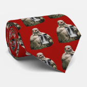 Doktor Dalai Tie--Roter Hintergrund Krawatte (Gerollt)