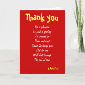 Doktor danke Ihnen Karten (Vorderseite)