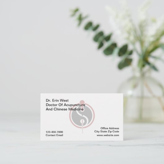 Doktor der Akupunktur Visitenkarten Ying Yang Visitenkarte (Stehend Vorderseite)