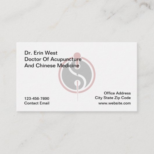 Doktor der Akupunktur Visitenkarten Ying Yang Visitenkarte (Vorderseite)