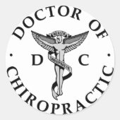 Doktor der Chiropraktischen Logo-Aufkleber Runder Aufkleber (Vorderseite)