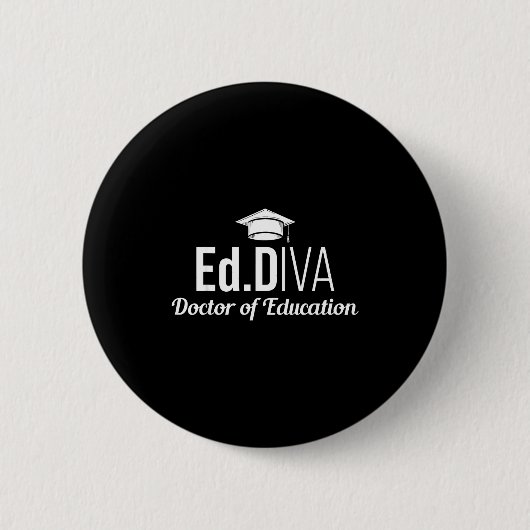 Doktor der Erziehungswissenschaft EdD Diva-Doktora Button (Vorderseite)