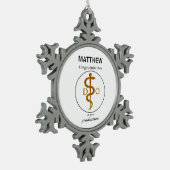 Doktor der Osteopathie Abschluss Herzlichen Glückw Schneeflocken Zinn-Ornament (Links)