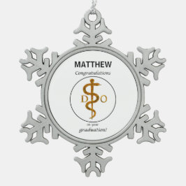 Doktor der Osteopathie Abschluss Herzlichen Glückw Schneeflocken Zinn-Ornament