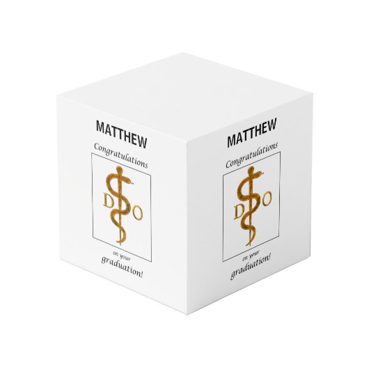 Doktor der Osteopathie Abschluss Herzlichen Glückw Würfel (Rückseite Schrägansicht)