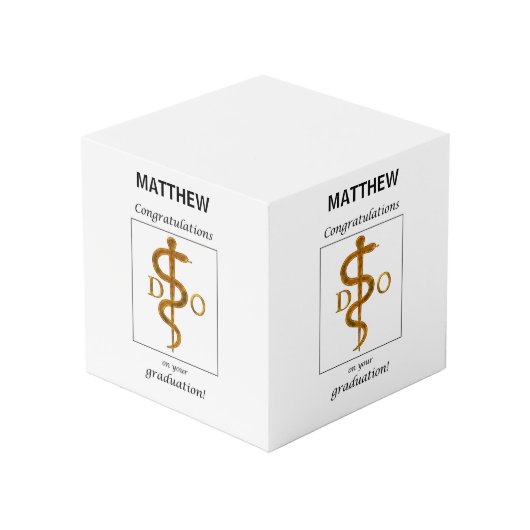 Doktor der Osteopathie Abschluss Herzlichen Glückw Würfel (Vorderseite Schrägansicht)