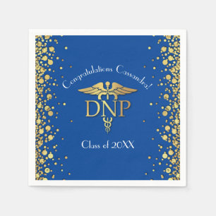 Doktor der Pflegepraxis Abschluss Blau Gold Serviette