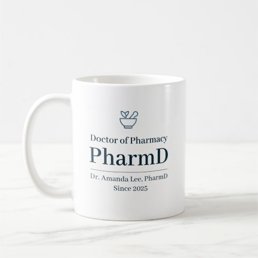 Doktor der Pharmazie Personalisiert Kaffeetasse (Links)
