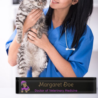 Doktor der Tiermedizin Welpe Namensplakette