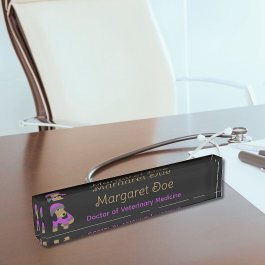 Doktor der Tiermedizin Welpe Namensplakette