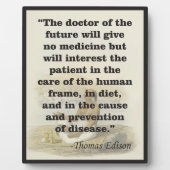 Doktor der zukünftigen Edison Zitat Easel Fotoplatte (Vorderseite)
