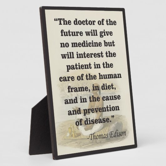 Doktor der zukünftigen Edison Zitat Easel Fotoplatte (Seite)