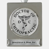 Doktor des Chiropraktischen Emblems Banner-Ornament Silber (Vorderseite)