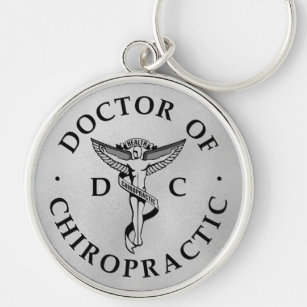 Doktor des Chiropraktischen Logos im Hintergrund Schlüsselanhänger