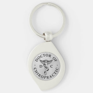 Doktor des Chiropraktischen Logos im Hintergrund Schlüsselanhänger