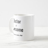 Doktor des Phantastischen Namens PhD Kaffeetasse (Vorderseite Links)