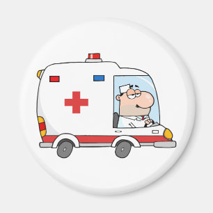 Doktor Driving Ambulance Magnet