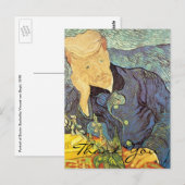Doktor Gachet Portrait von Van Gogh, vielen Dank Postkarte (Vorne/Hinten)