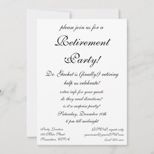 Doktor Gachet von Vincent van Gogh Retirement Einladung (Rückseite)