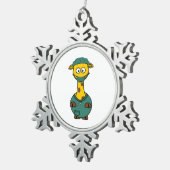 Doktor Giraffe Schneeflocken Zinn-Ornament (Rechts)