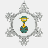 Doktor Giraffe Schneeflocken Zinn-Ornament (Vorderseite)