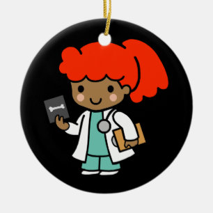 Doktor Girl mit Xray Keramik Ornament