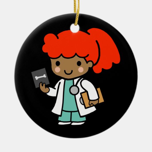 Doktor Girl mit Xray Keramik Ornament (Vorne)
