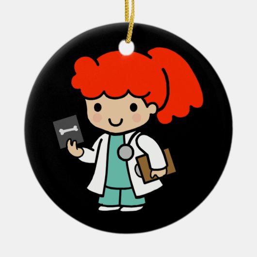 Doktor Girl mit Xray Keramik Ornament (Vorne)