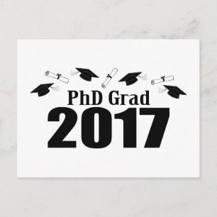 Doktor Grad 2017 Postcard Party Einladung (Black C