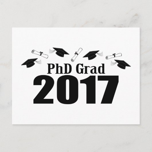Doktor Grad 2017 Postcard Party Einladung (Black C (Vorderseite)