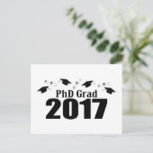 Doktor Grad 2017 Postcard Party Einladung (Black C (Stehend Vorderseite)