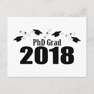Doktor Grad 2018 Postcard Party Einladung (Black C