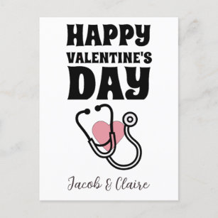 Doktor, Happy valentines Tag personalisieren Name Postkarte