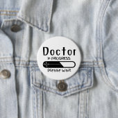 Doktor im Gange Bitte warten Button (Beispiel)