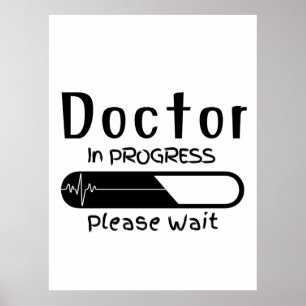 Doktor im Gange Bitte warten Poster