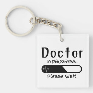 Doktor im Gange Bitte warten Schlüsselanhänger