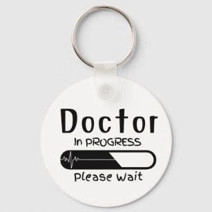 Doktor im Gange Bitte warten Schlüsselanhänger