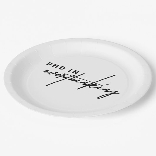 Doktor in Überdenken - Überanalysieren Pappteller (Schrägansicht)