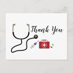 Doktor, Krankenpflege, Ärztlicher Dankeschön-Auswe Einladungspostkarte