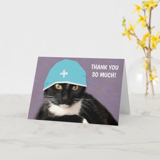 Doktor, Krankenschwester, medizinischer Dank Karte (Gelbe Blume)