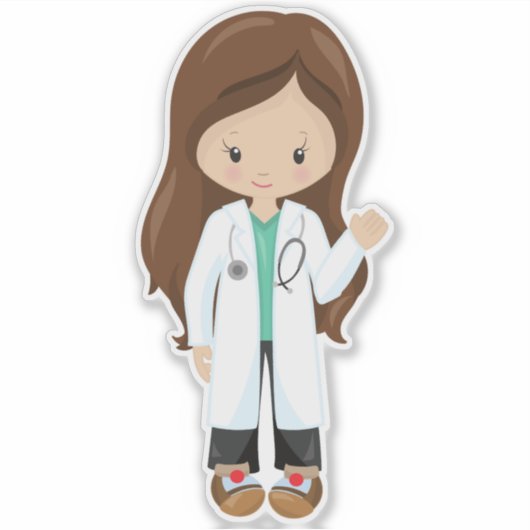 Doktor, Krankenschwester, Stethoskop, Labrador, Br Aufkleber (Vorderseite)