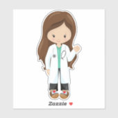 Doktor, Krankenschwester, Stethoskop, Labrador, Br Aufkleber (Blatt)