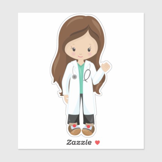 Doktor, Krankenschwester, Stethoskop, Labrador, Br Aufkleber (Blatt)