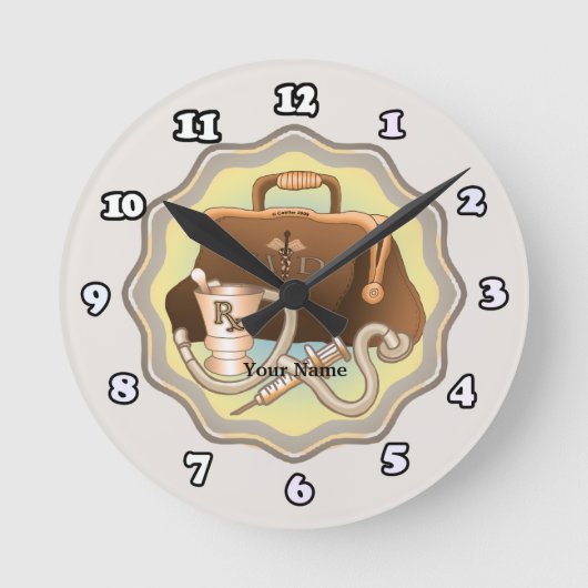 Doktor MD Runde Wanduhr (Vorderseite)