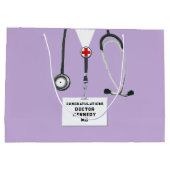 Doktor Med School Grad Große Geschenktüte (Rückseite)